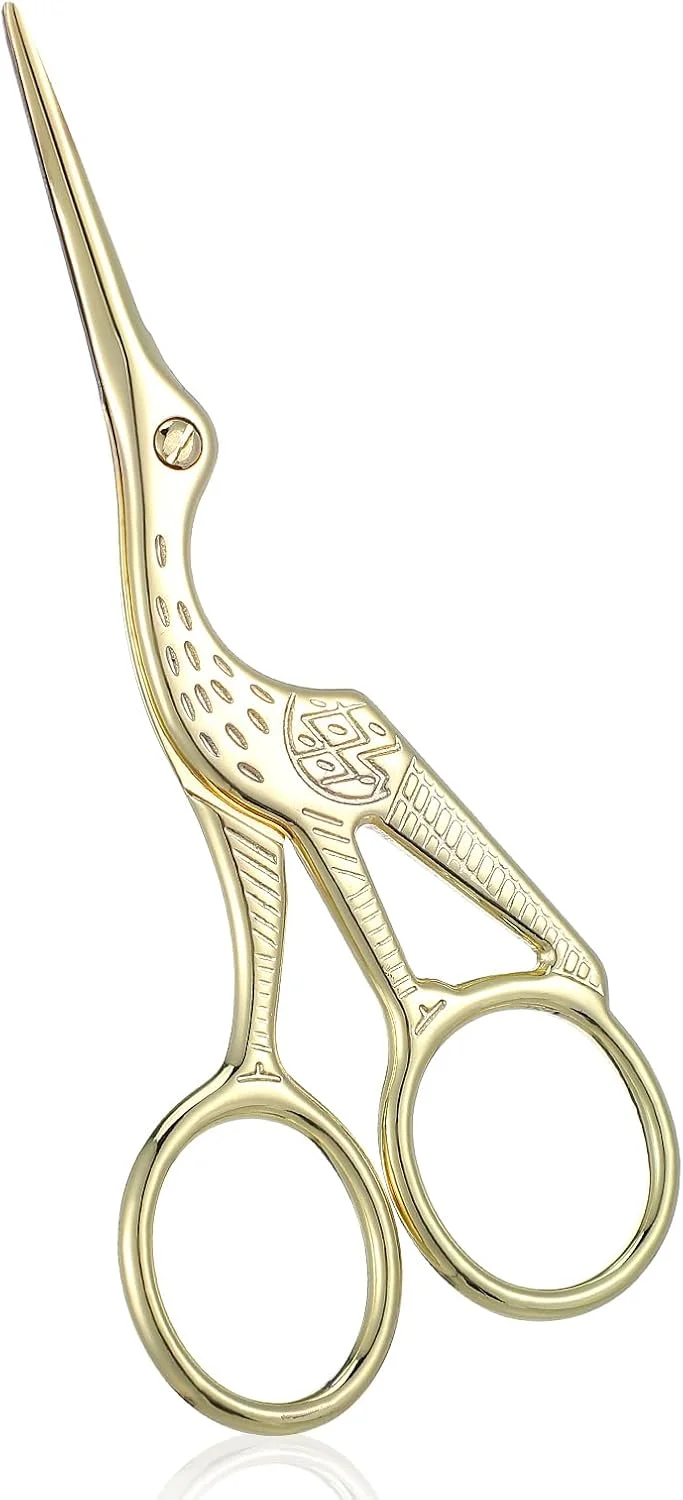 قیچی خیاطی طرح لک لک قدیمی، قیچی قلاب بافی استیل ضد زنگ، قیچی خیاطی با روکش برای گلدوزی، قیچی خیاطی حرفه ای طلایی برای برش نخ کوک صلیبی و صنایع دستی خیاطی قیچی خیاطی طرح لک لک قدیمی، قیچی قلاب بافی استیل ضد زنگ، قیچی خیاطی با روکش برای گلدوزی، قیچی خیاطی حرفه ای طلایی برای برش نخ کوک صلیبی و صنایع دستی خیاطی