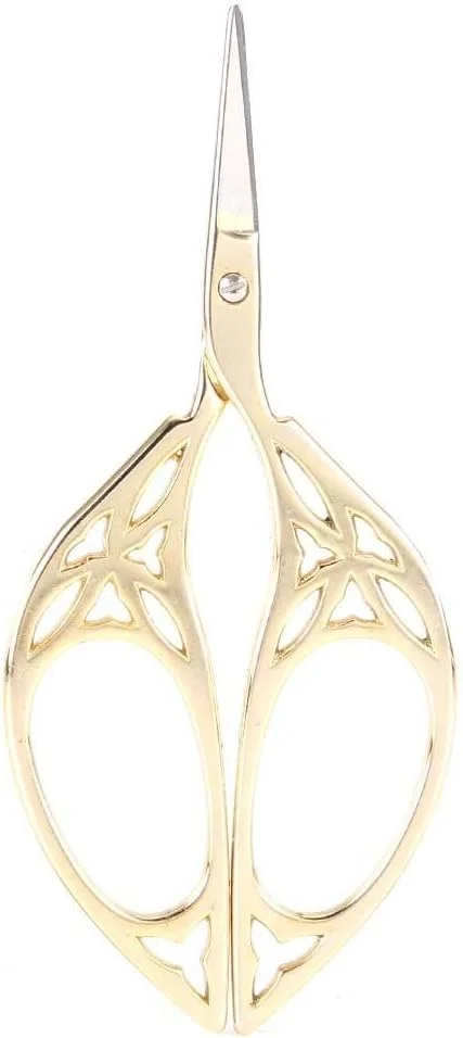 قیچی برگ طرح قدیمی، قیچی خیاطی طرح برگ نوک تیز استیل ضد زنگ، ابزار کاردستی DIY برای هنر گلدوزی