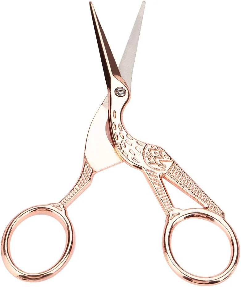 قیچی خیاطی طلایی رز طرح قدیمی، قیچی پارچه، قیچی کلاسیک، برای خیاطی و کاردستی