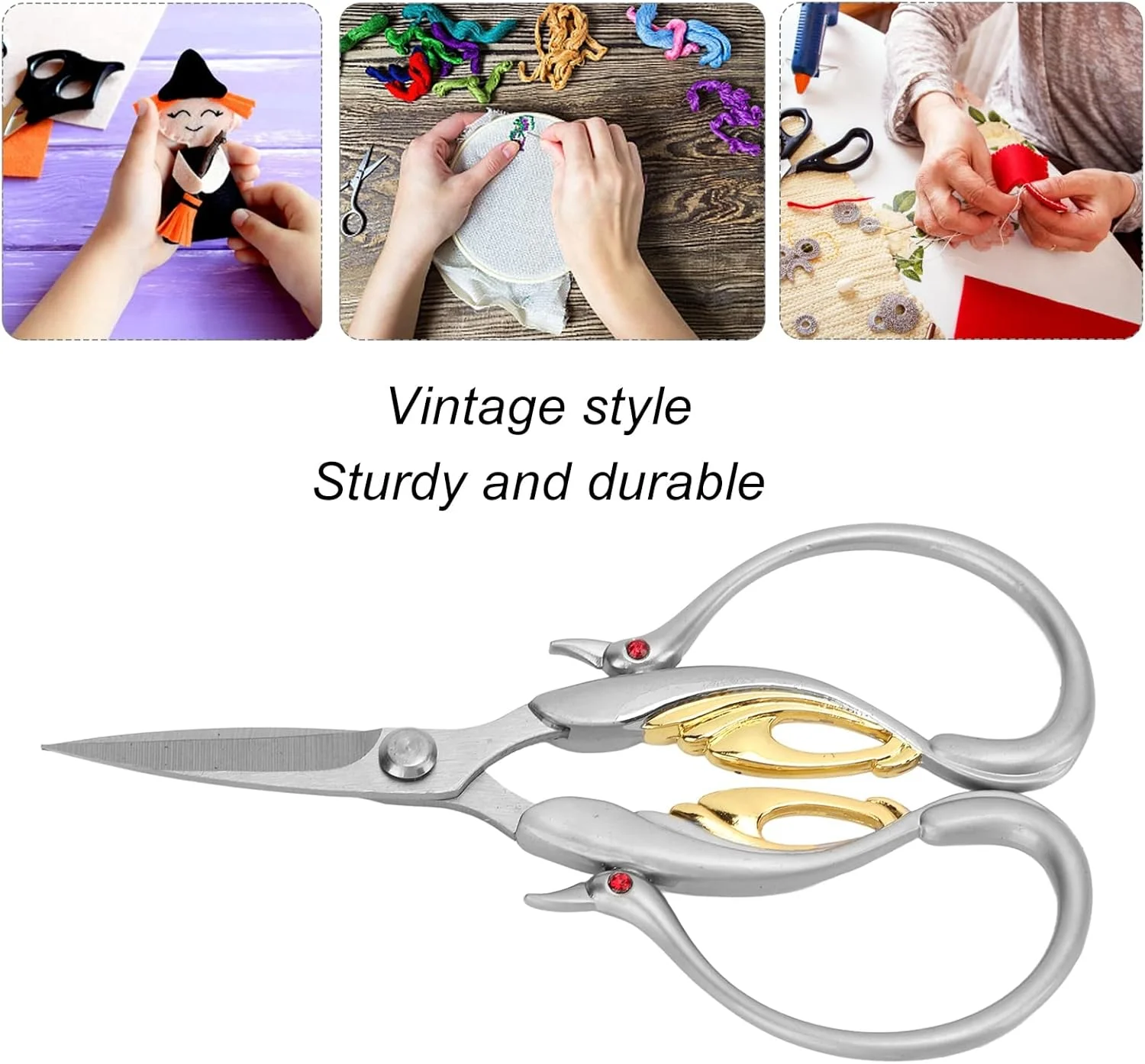 قیچی کاردستی طرح قدیمی، قیچی گلدوزی استیل ضد زنگ، ابزار برش برای خیاطی، کاردستی و کارهای هنری قیچی کاردستی طرح قدیمی، قیچی گلدوزی استیل ضد زنگ، ابزار برش برای خیاطی، کاردستی و کارهای هنری