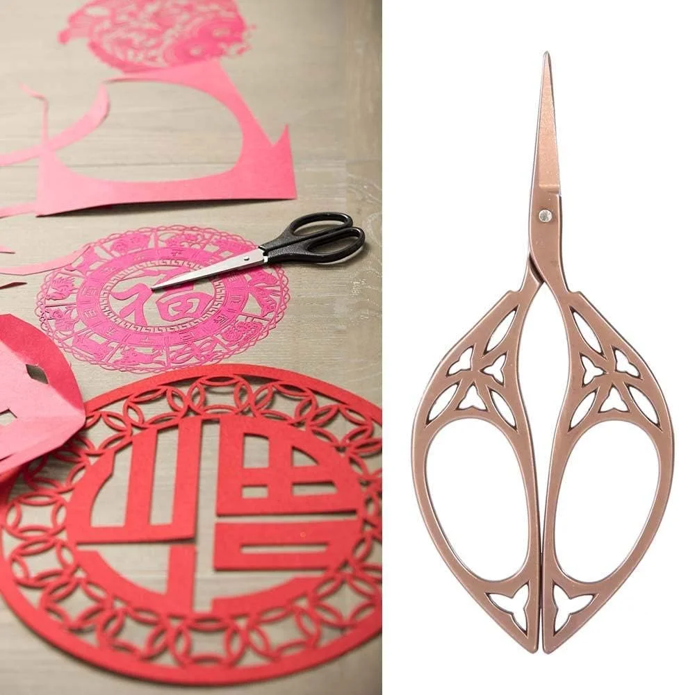 قیچی برگ طرح قدیمی، قیچی خیاطی طرح برگ نوک تیز استیل ضد زنگ، ابزار DIY صنایع دستی برای گلدوزی و کارهای هنری قیچی برگ طرح قدیمی، قیچی خیاطی طرح برگ نوک تیز استیل ضد زنگ، ابزار DIY صنایع دستی برای گلدوزی و کارهای هنری