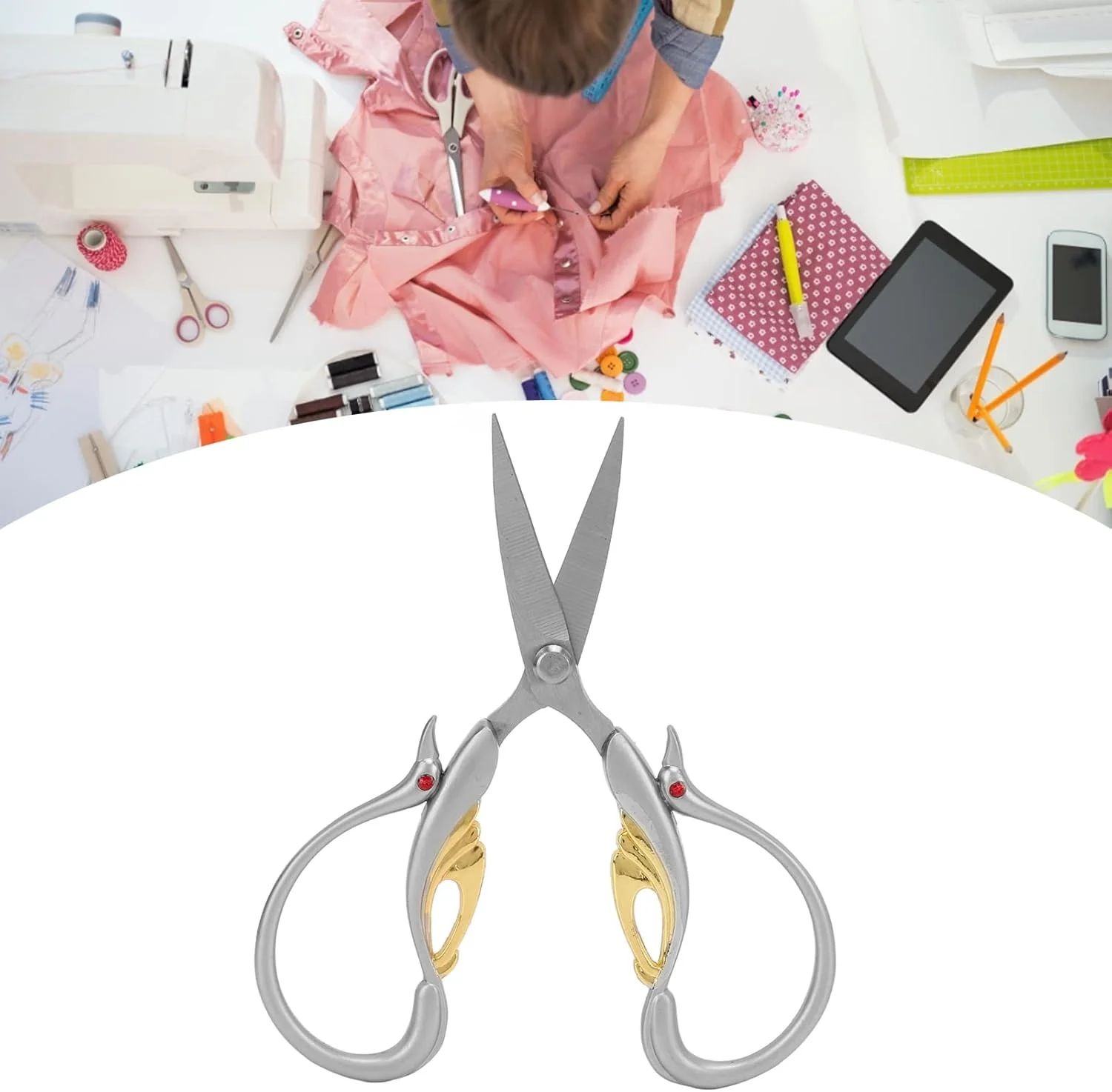 قیچی کاردستی طرح قدیمی، قیچی گلدوزی استیل ضد زنگ، ابزار برش برای خیاطی، کاردستی و کارهای هنری قیچی کاردستی طرح قدیمی، قیچی گلدوزی استیل ضد زنگ، ابزار برش برای خیاطی، کاردستی و کارهای هنری