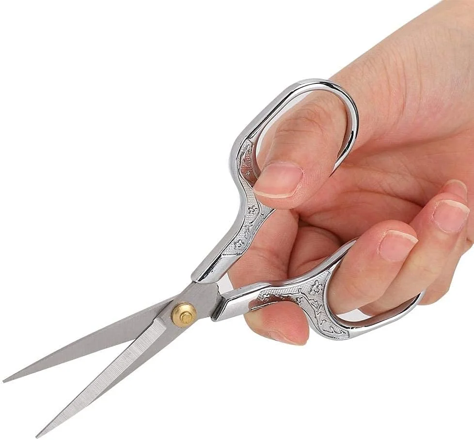 قیچی خیاطی طرح قدیمی 4.9 اینچی برای برش کوک، گلدوزی، خیاطی، کاردستی، هنر و ابزار DIY