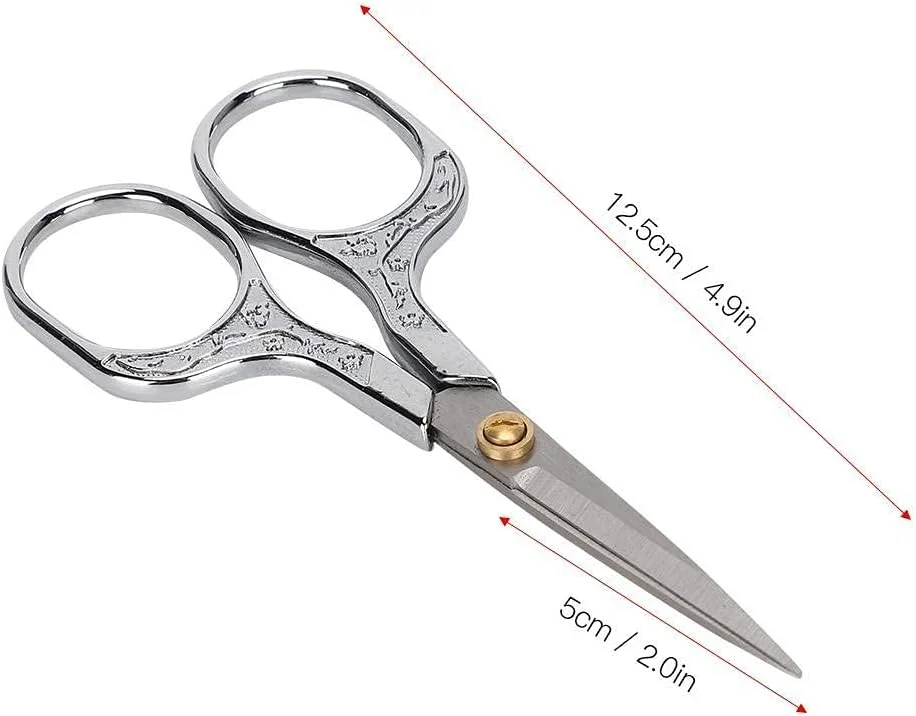 قیچی خیاطی طرح قدیمی 4.9 اینچی برای برش کوک، گلدوزی، خیاطی، کاردستی، هنر و ابزار DIY قیچی خیاطی طرح قدیمی 4.9 اینچی برای برش کوک، گلدوزی، خیاطی، کاردستی، هنر و ابزار DIY