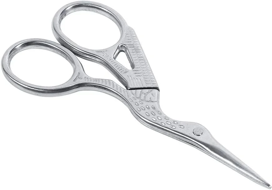 قیچی های قدیمی، قیچی های نوک تیز فولادی ضد زنگ طرح لک لک کلاسیک برای خیاطی، کاردستی، سوزن دوزی و کارهای هنری DIY