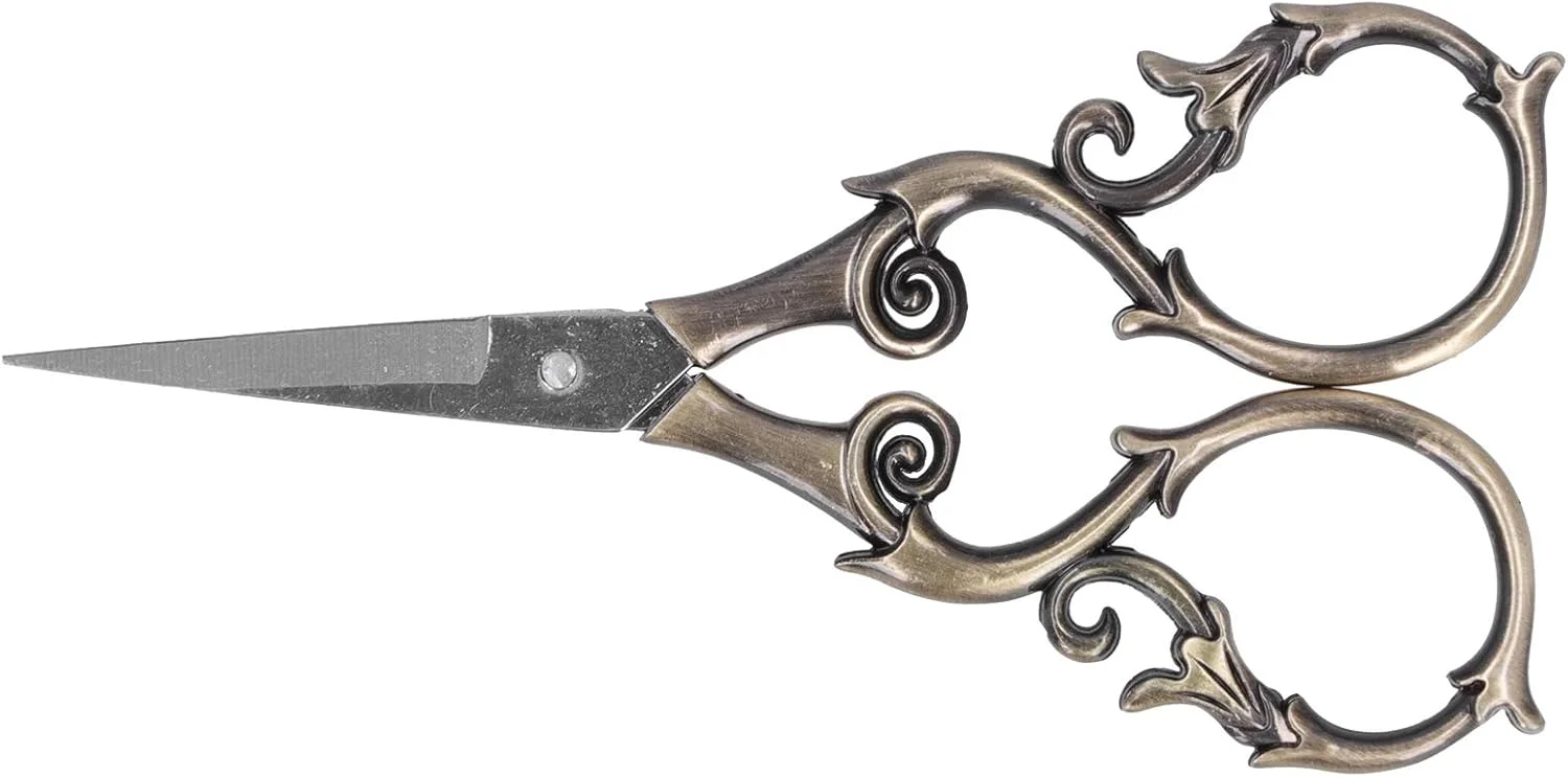 قیچی خیاطی طرح اروپایی گلدار، قیچی گلدوزی استیل ضد زنگ برای خیاطی و کارهای دستی