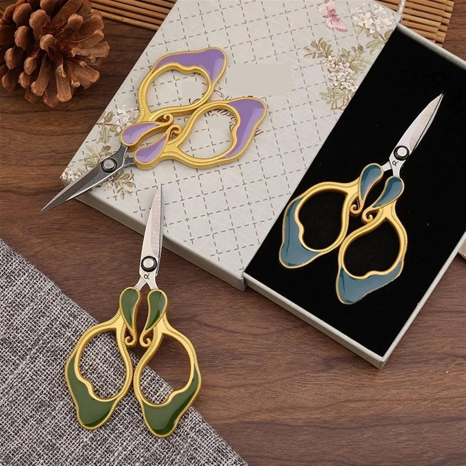 قیچی خیاطی VFEDDDF، قیچی گلدوزی و نخ، قیچی نخ برای خیاطی، پارچه، سوزن و برش نخ (Hortel)