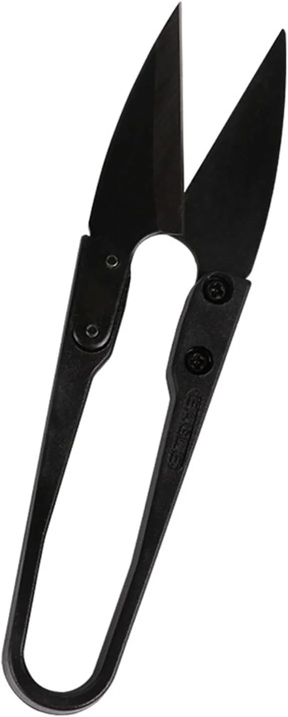 قیچی VFEDDDF لوازم خیاطی فولاد کربنی U شکل مشکی برای پیرایش قیچی های صنایع دستی گلدوزی خیاطی