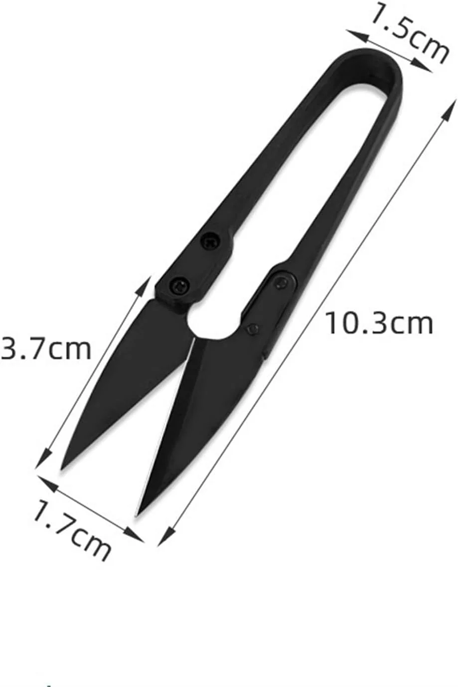 قیچی VFEDDDF لوازم خیاطی فولاد کربنی U شکل مشکی برای پیرایش قیچی های صنایع دستی گلدوزی خیاطی