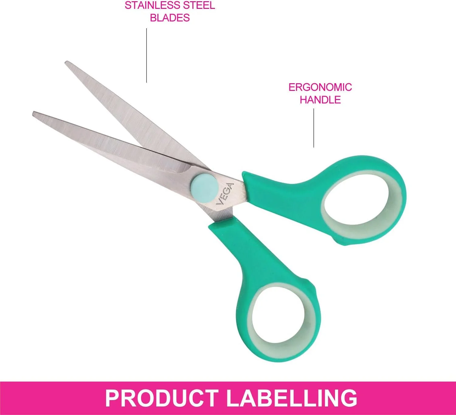 قیچی کامپکت وگا، سبز، 37 گرم