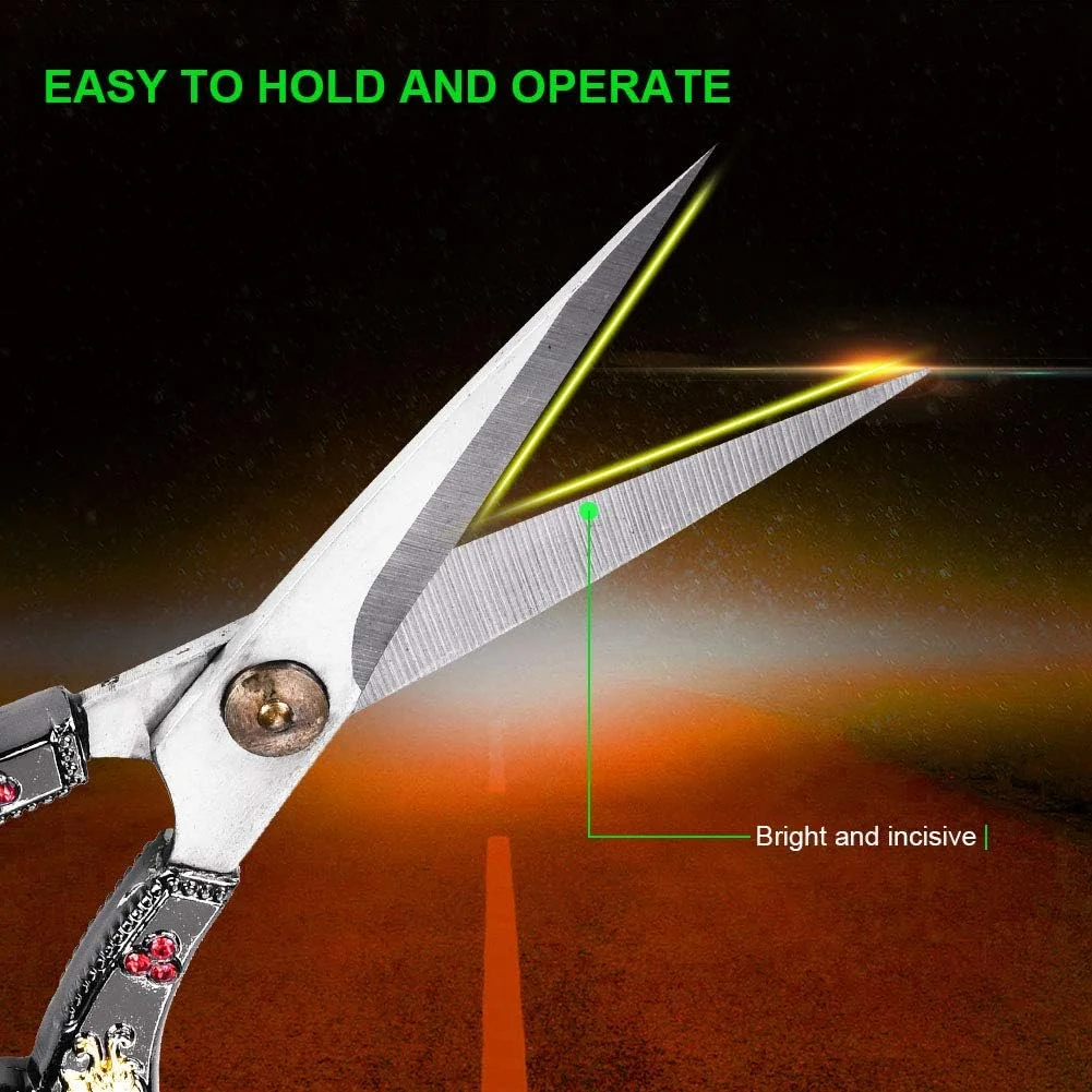 قیچی استیل بادوام کارناوال روز ولنتاین، قیچی کلاسیک، مناسب برای برش نخ ماهیگیری، پارچه، چرم، نخ، ابریشم، مواد بافته شده، فلانل، خیاطی