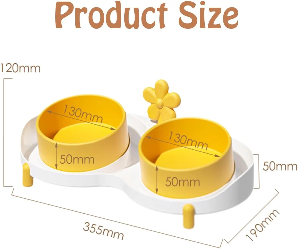 کاسه سرامیکی گربه NeoStyle برای غذا و آب، کاسه تغذیه دوتایی گربه با کاردک، ظروف تغذیه کج، کاهش خستگی سبیل ضد استفراغ کاسه بلند حیوانات خانگی ضد لغزش (کاکتوس سبز)