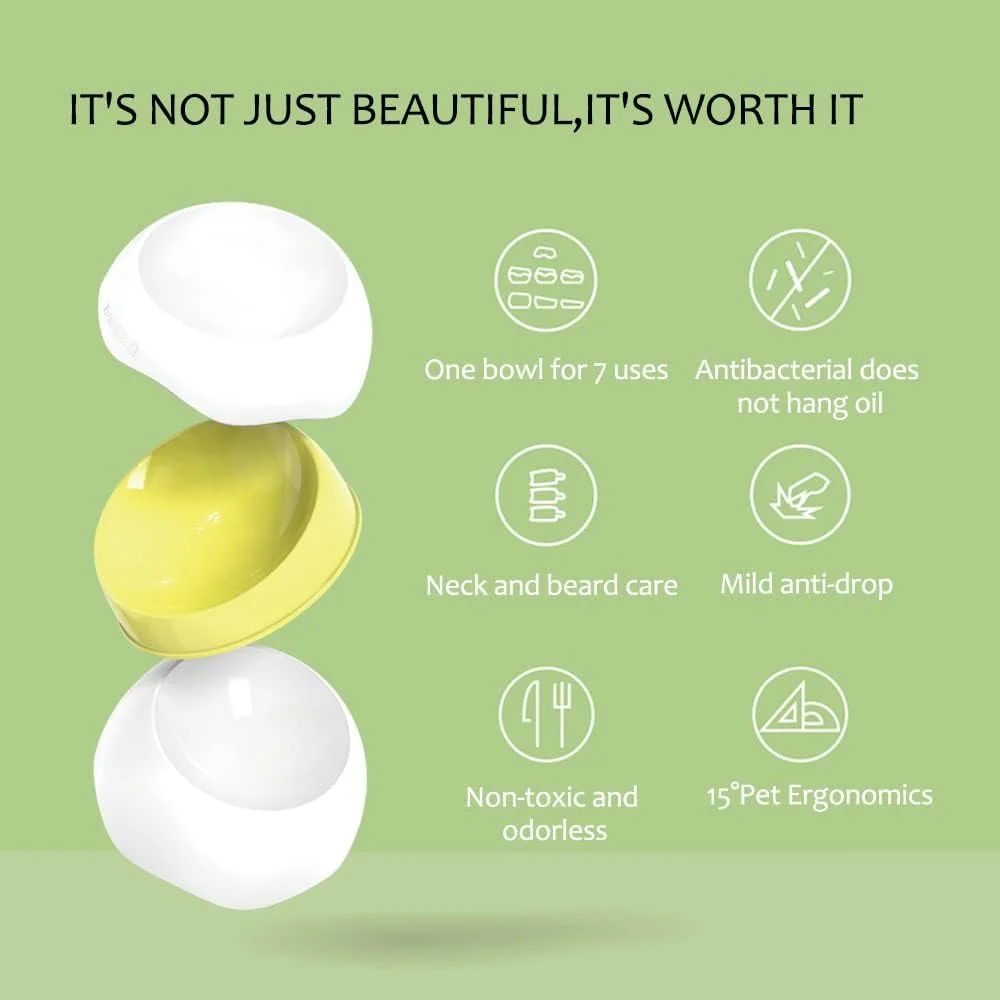 ست کاسه گربه مرتفع 3 در 1 NeoStyle، کاسه تغذیه حیوانات خانگی شیب دار و مرتفع برای گربه ها و سگ های کوچک، شکل دوست داشتنی تخم مرغ، ظرف گربه، کاسه آب و غذای گربه ترکیبی چندگانه جداشدنی