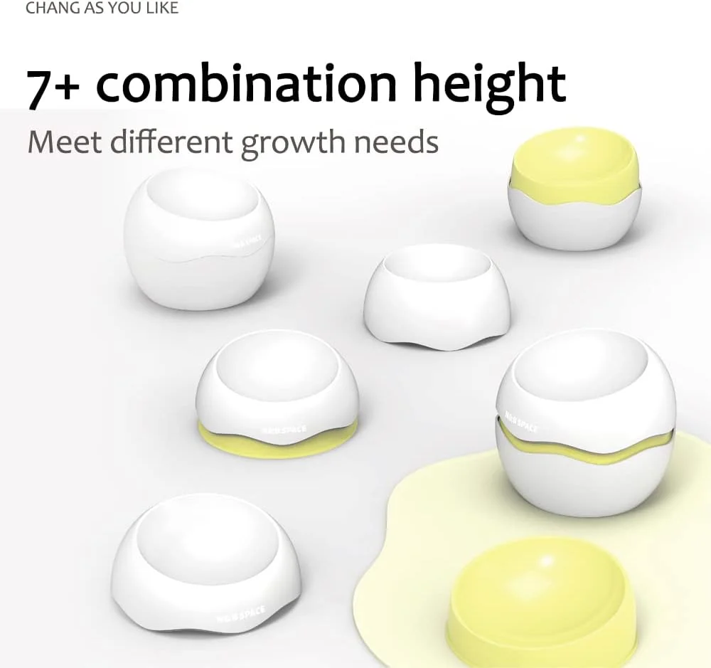 ست کاسه گربه مرتفع 3 در 1 NeoStyle، کاسه تغذیه حیوانات خانگی شیب دار و مرتفع برای گربه ها و سگ های کوچک، شکل دوست داشتنی تخم مرغ، ظرف گربه، کاسه آب و غذای گربه ترکیبی چندگانه جداشدنی