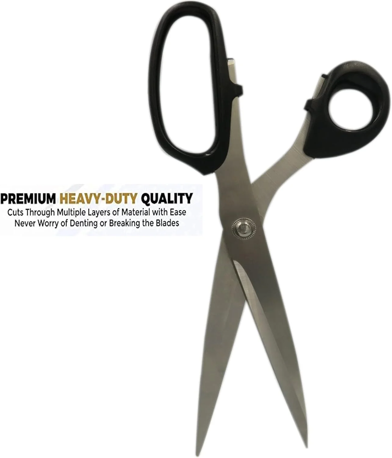 قیچی استیل 10 اینچی یونیورسال با دسته صاف، قیچی خیاطی دسته مشکی سنگین