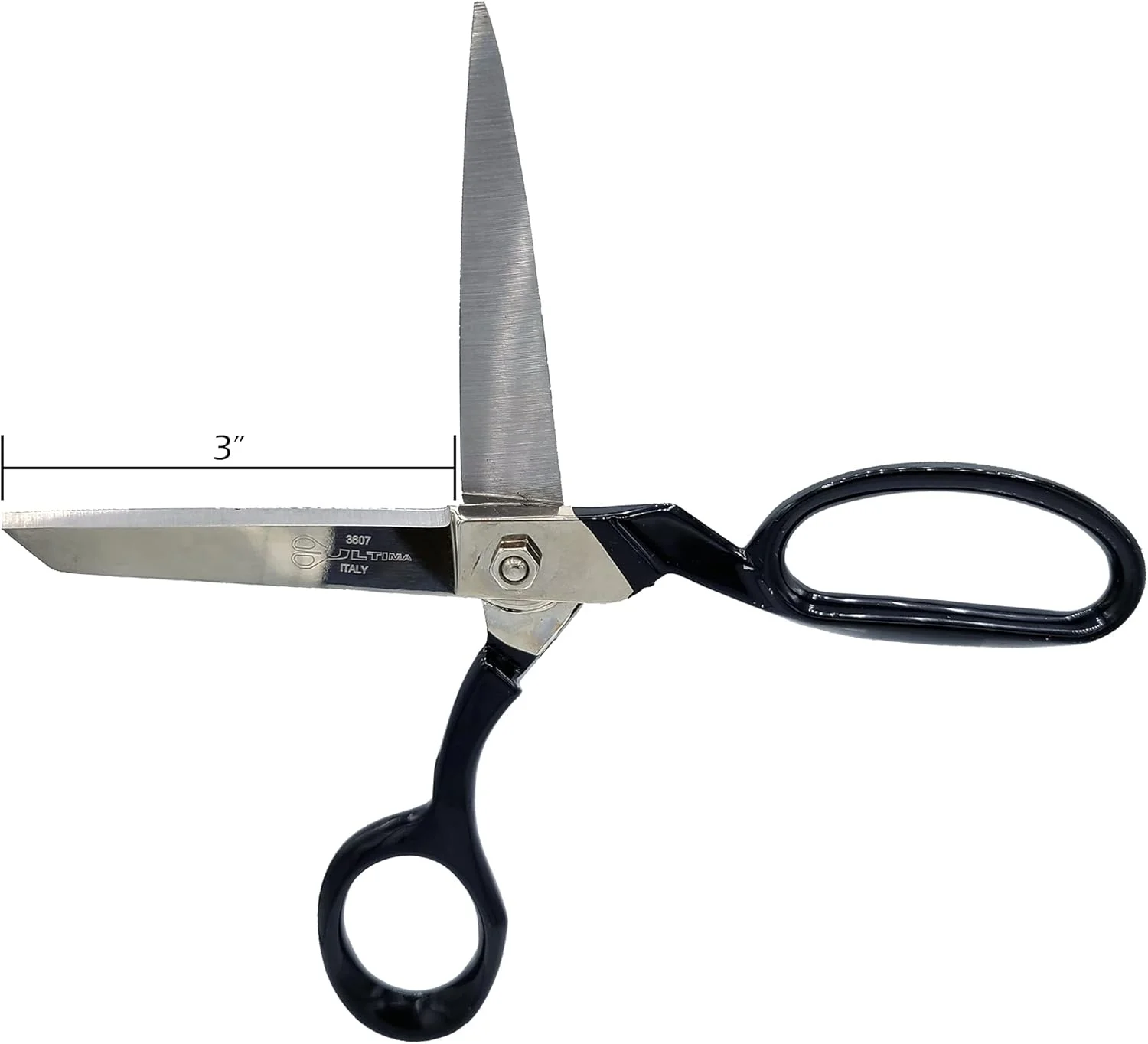 قیچی چند منظوره 7 اینچی آهنگری شده اولتیما، دسته منحنی، فولاد کربنی با روکش کروم و دسته های منحنی مشکی ساخت ایتالیا