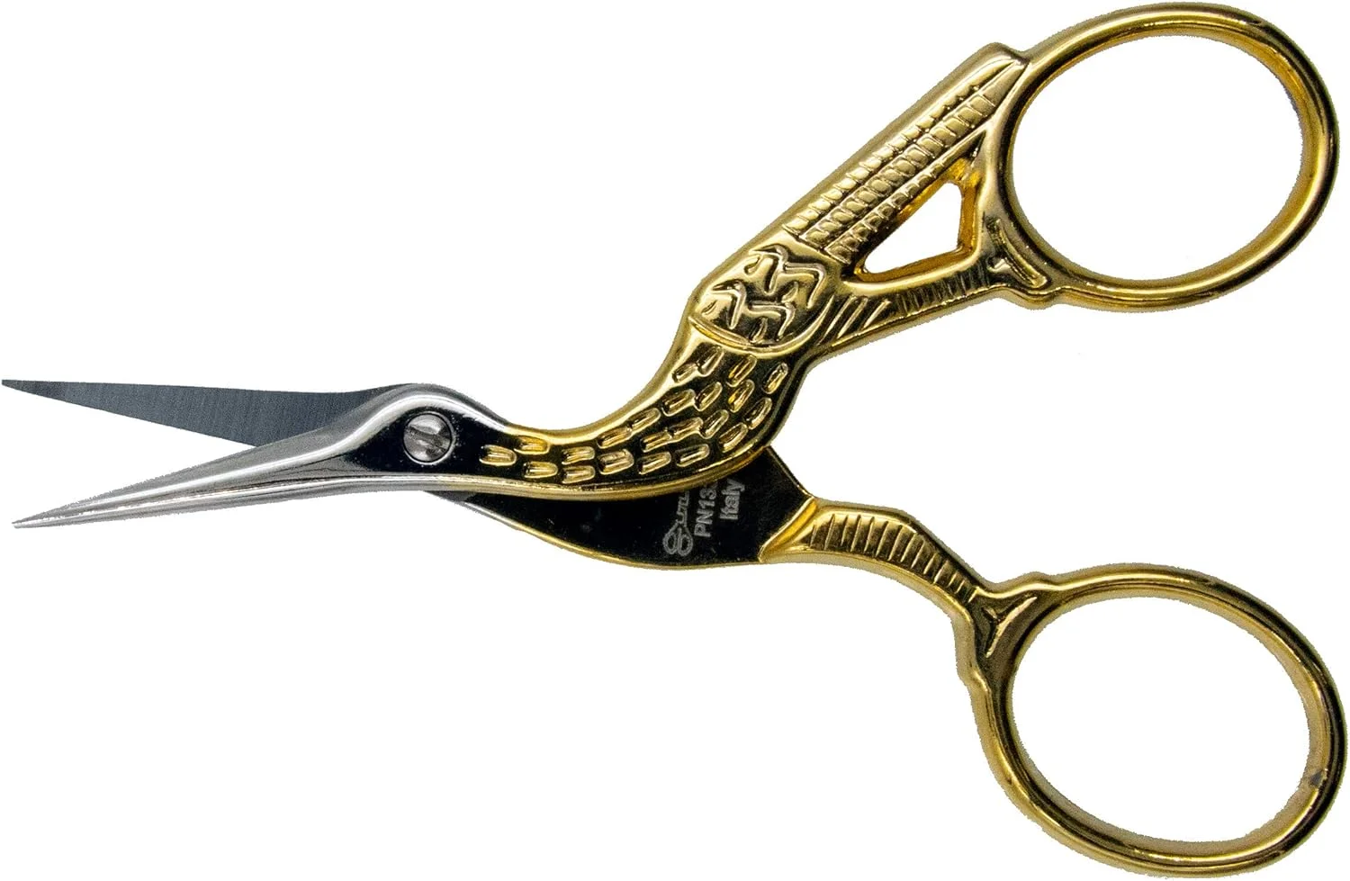 قیچی گلدوزی و خیاطی طرح لک لک التیما، روکش طلایی، فورج شده، 3.5 اینچی