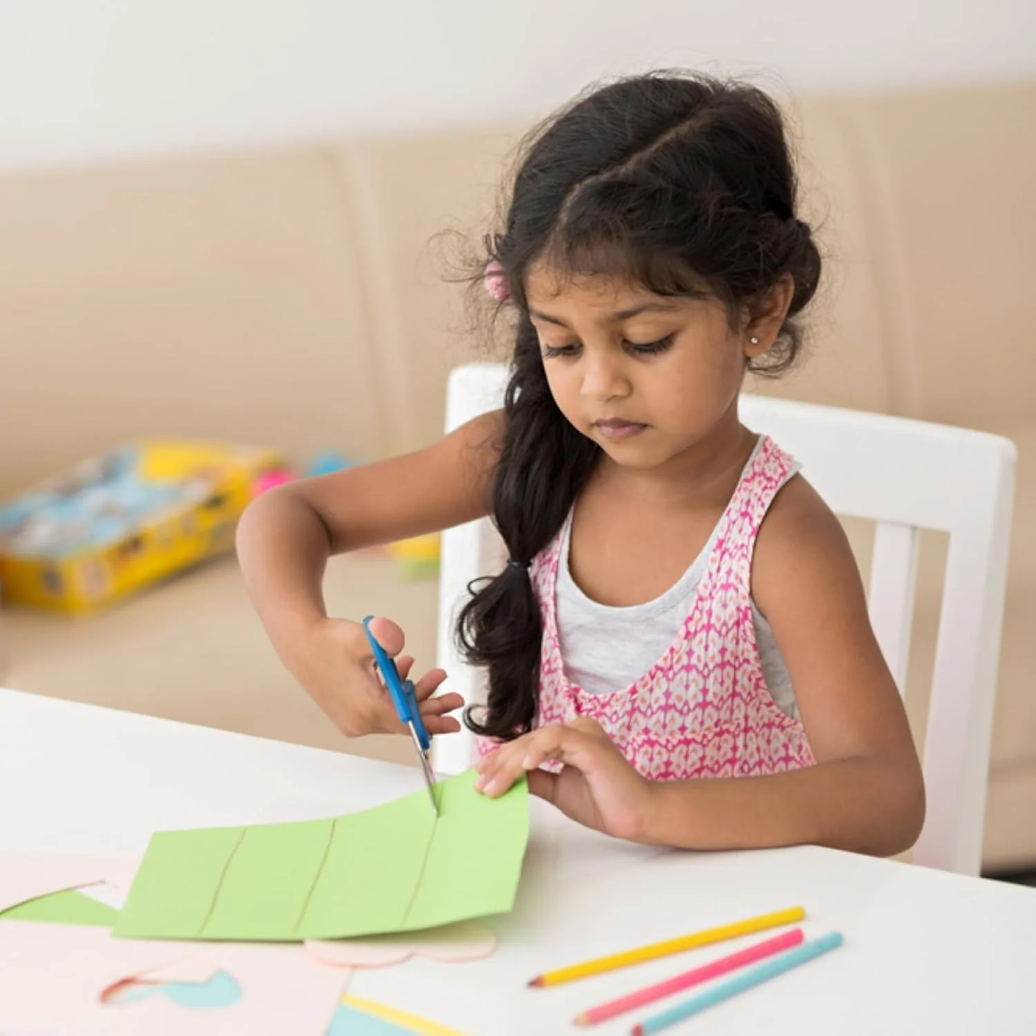 قیچی های لوازم التحریر نهایی کودکان برای لوازم و مواد صنایع دستی، قیچی های 5 اینچی با نوک گرد، متنوع، بسته 12 عددی، قیچی های راست و چپ دست برای لوازم کلاس درس کودکان