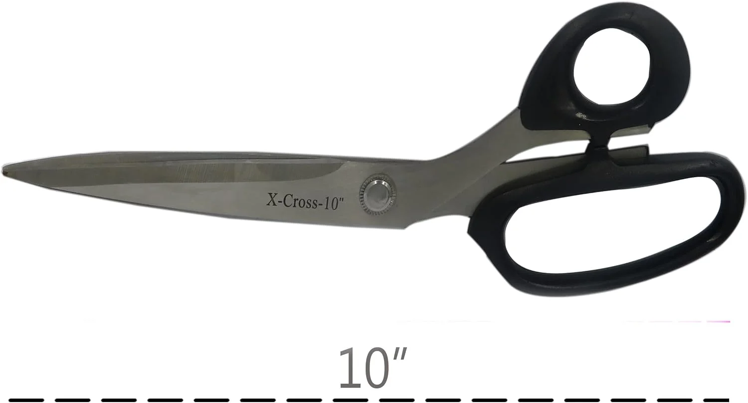 قیچی استیل 10 اینچی یونیورسال با دسته صاف، قیچی خیاطی دسته مشکی سنگین