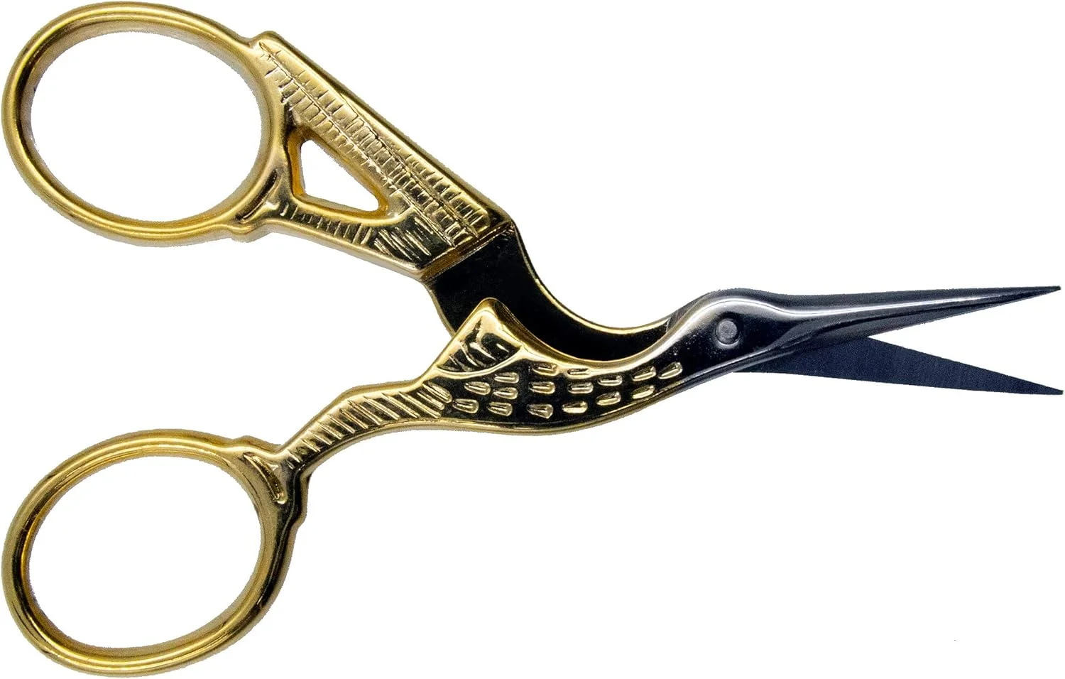 قیچی گلدوزی و خیاطی طرح لک لک التیما، روکش طلایی، فورج شده، 3.5 اینچی