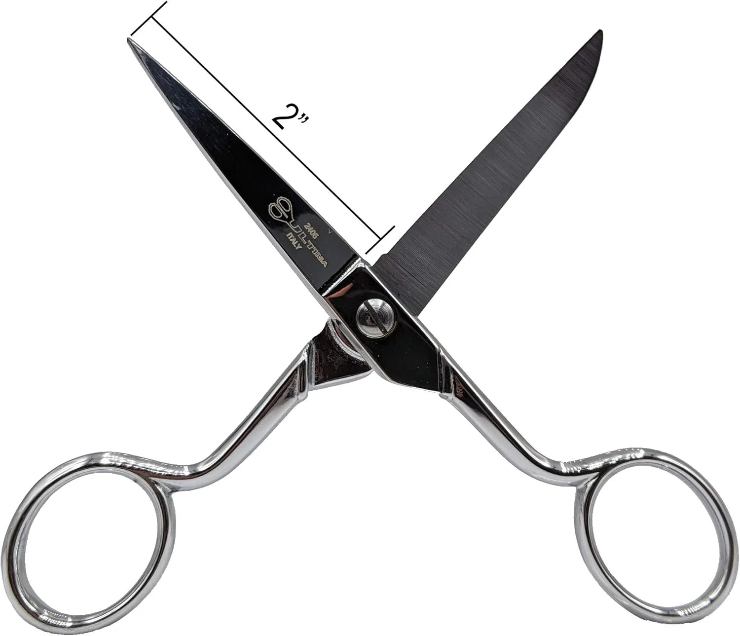 قیچی خیاطی 5 اینچی Ultima - قیچی خیاطی فولاد کربنی آهنگری شده، روکش کروم با دسته های مستقیم، ساخت ایتالیا