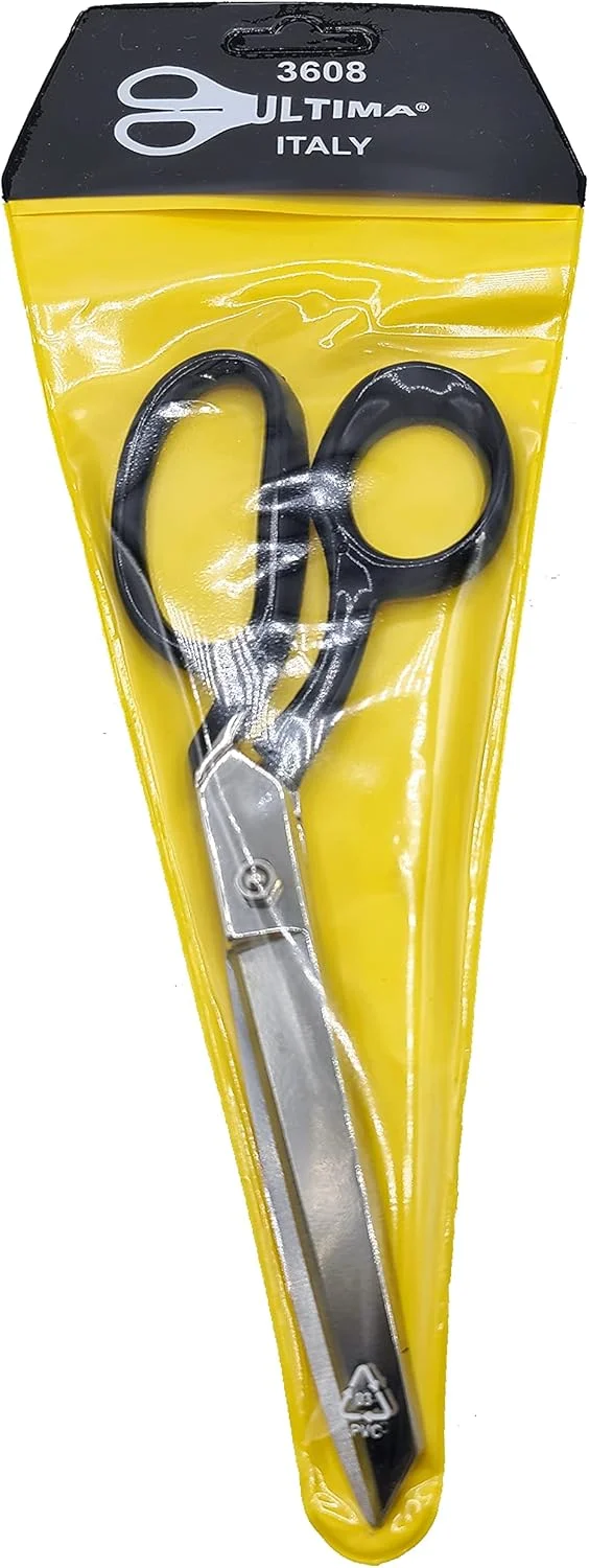 قیچی همه کاره 8 اینچی التیما با دسته خمیده - قیچی باغبانی فولادی کربنی آهنگری شده، روکش کروم با دسته های خمیده مشکی، ساخت ایتالیا