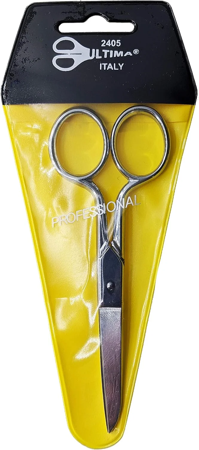 قیچی خیاطی 5 اینچی Ultima - قیچی خیاطی فولاد کربنی آهنگری شده، روکش کروم با دسته های مستقیم، ساخت ایتالیا