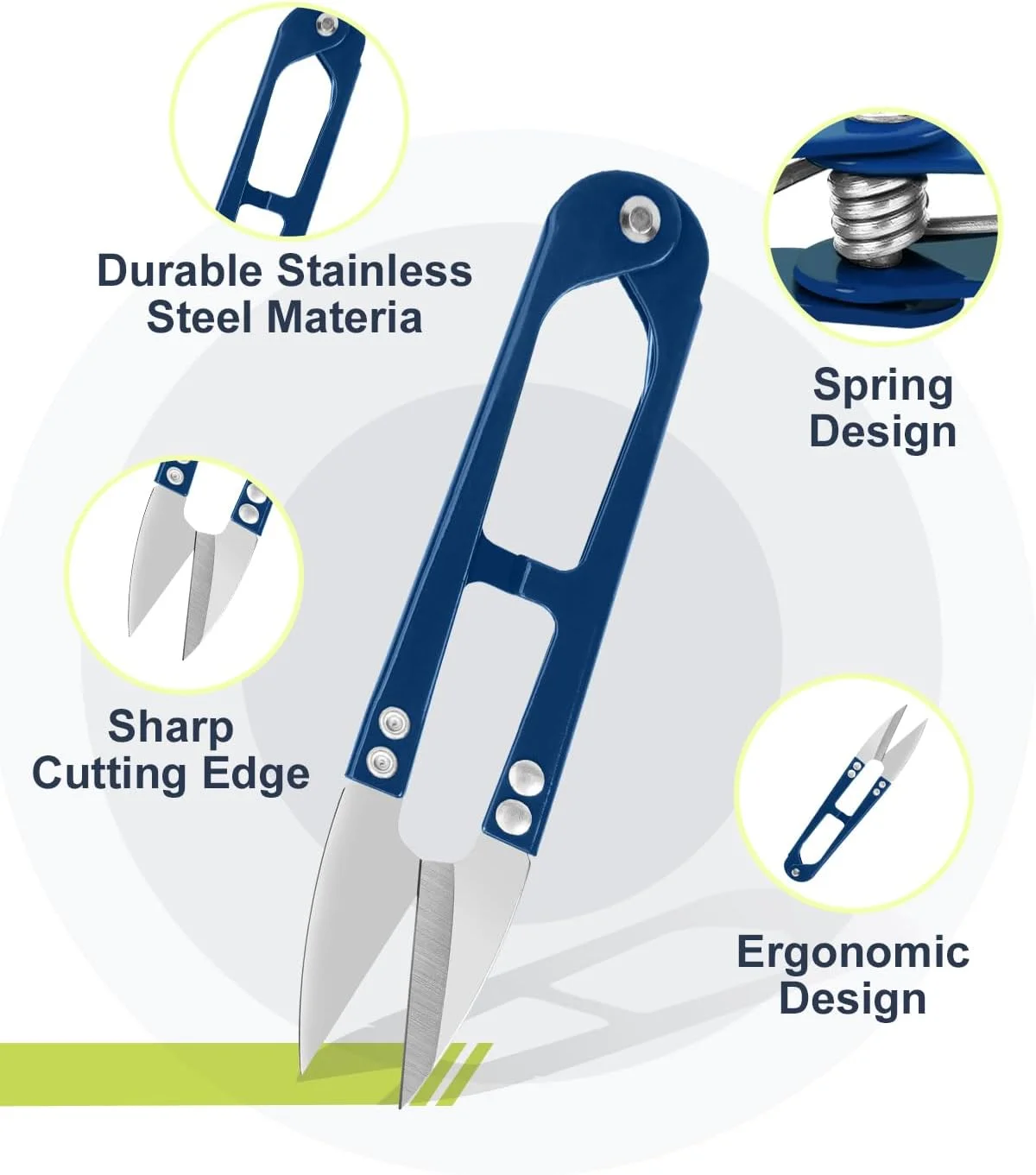 قیچی نخ چین UCEC مدل 3 Blue Thread Snips، نخ بر، تیز و آسان برای برش، لوازم جانبی گلدوزی، قیچی خیاطی، قیچی گلدوزی، قیچی کوچک، لوازم خیاطی، قیچی خیاطی، قیچی مینی