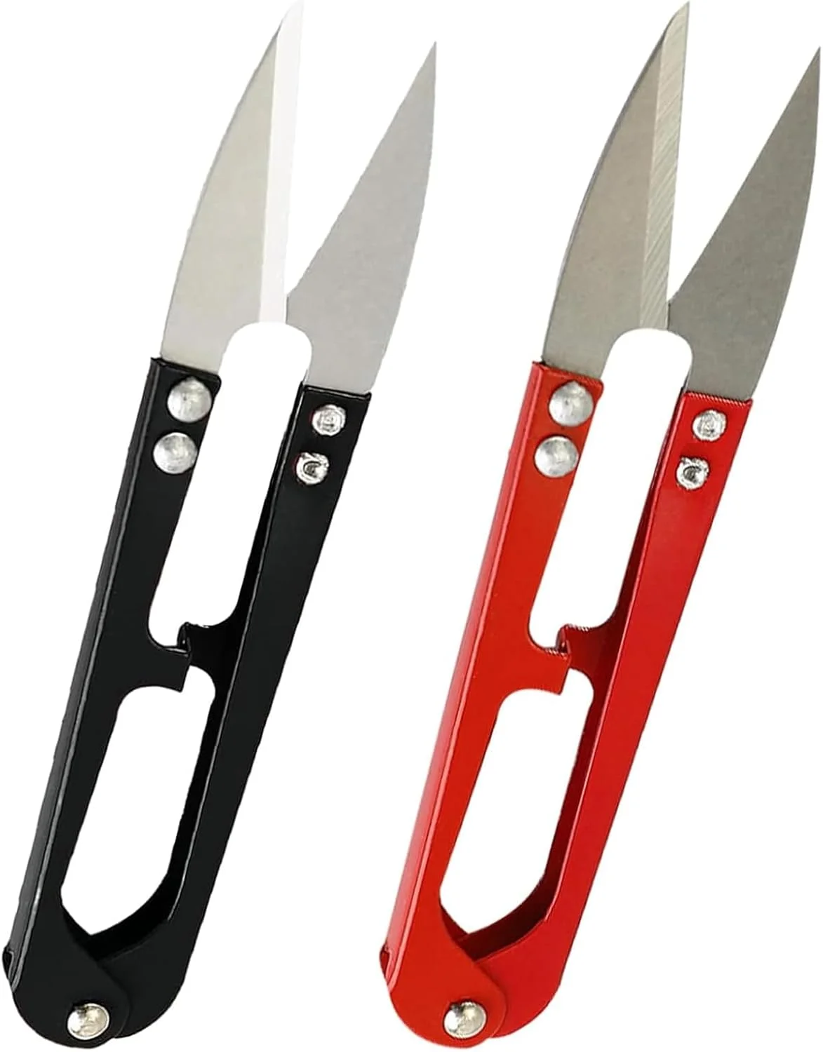 بسته 2 عددی قیچی برش U شکل، قیچی نخ چند منظوره استیل ضد زنگ، قیچی خیاطی نخ، برشگر کوک صلیبی برای گلدوزی، قیچی خیاطی جهانی برای صنایع دستی، لوازم DIY