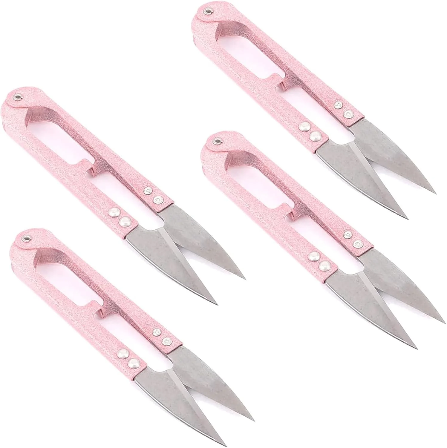 قیچی های U شکل، بسته 4 عددی قیچی نخ خیاطی، قیچی نخ، قیچی U شکل، قیچی نخ، قیچی پارچه ای استیل ضد زنگ، قیچی کوچک U شکل، فنری