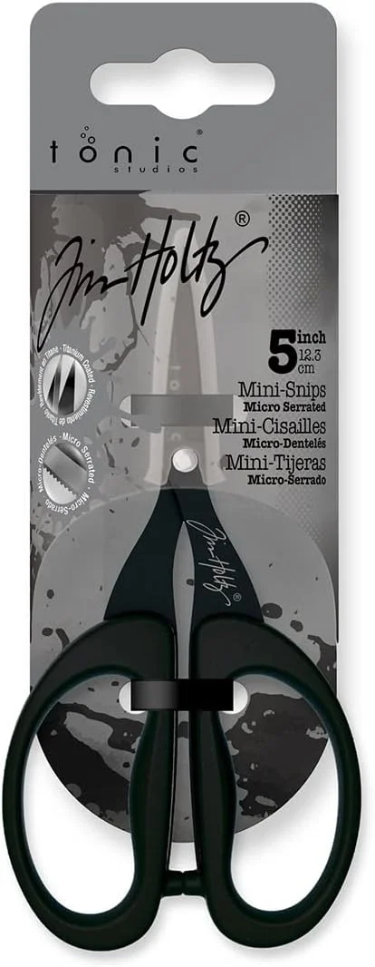 قیچی کوچک غیر چسبنده دندانه دار Tonic Studios Tim Holtz، 5 اینچ، چند رنگ