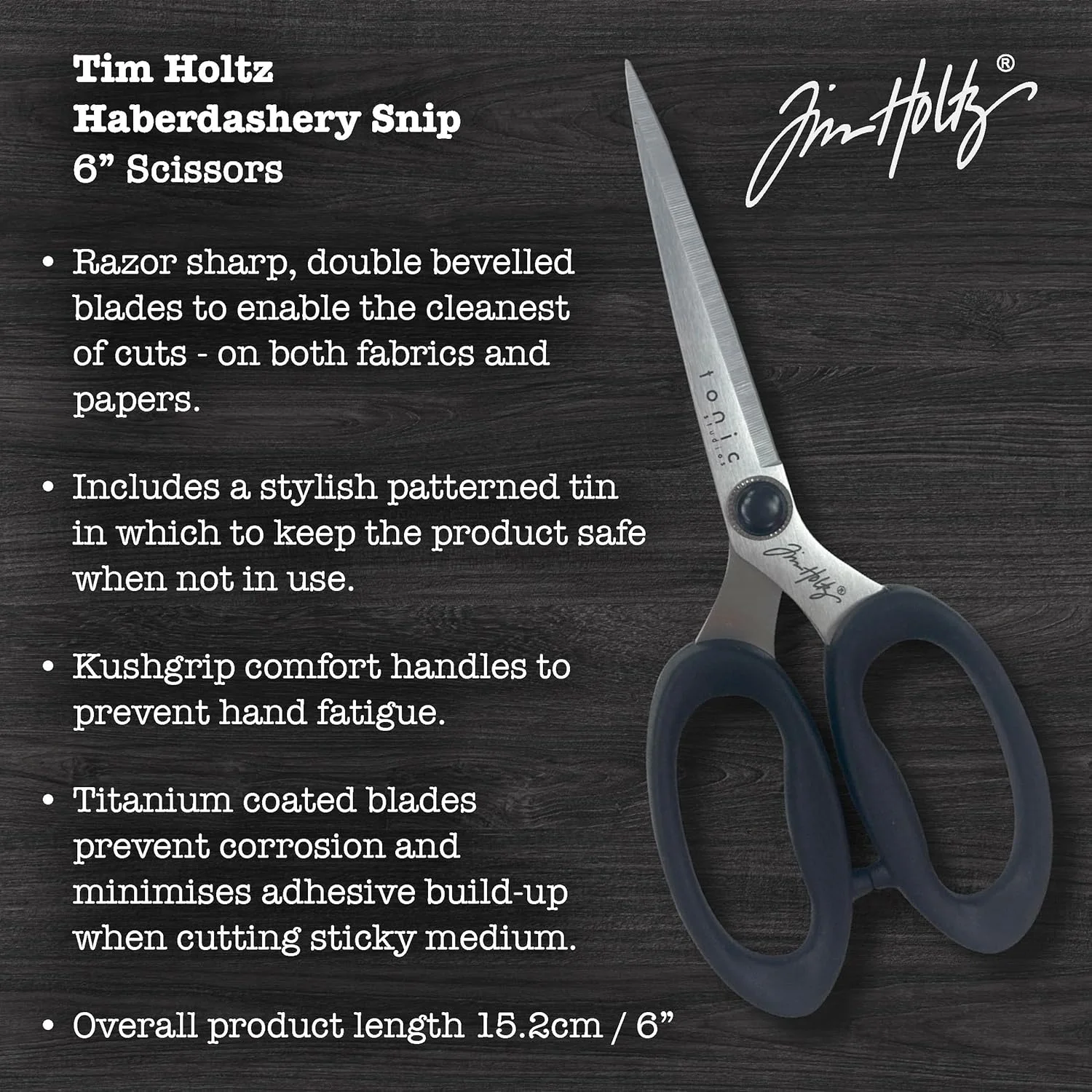 مجموعه قیچی خیاطی Tim Holtz Haberdashery Snip Tonic Studios - شامل قیچی های 5 و 6 اینچی با روکش تیتانیوم به همراه جعبه های نگهداری طرح دار مجموعه قیچی خیاطی Tim Holtz Haberdashery Snip Tonic Studios - شامل قیچی های 5 و 6 اینچی با روکش تیتانیوم به همراه جعبه های نگهداری طرح دار
