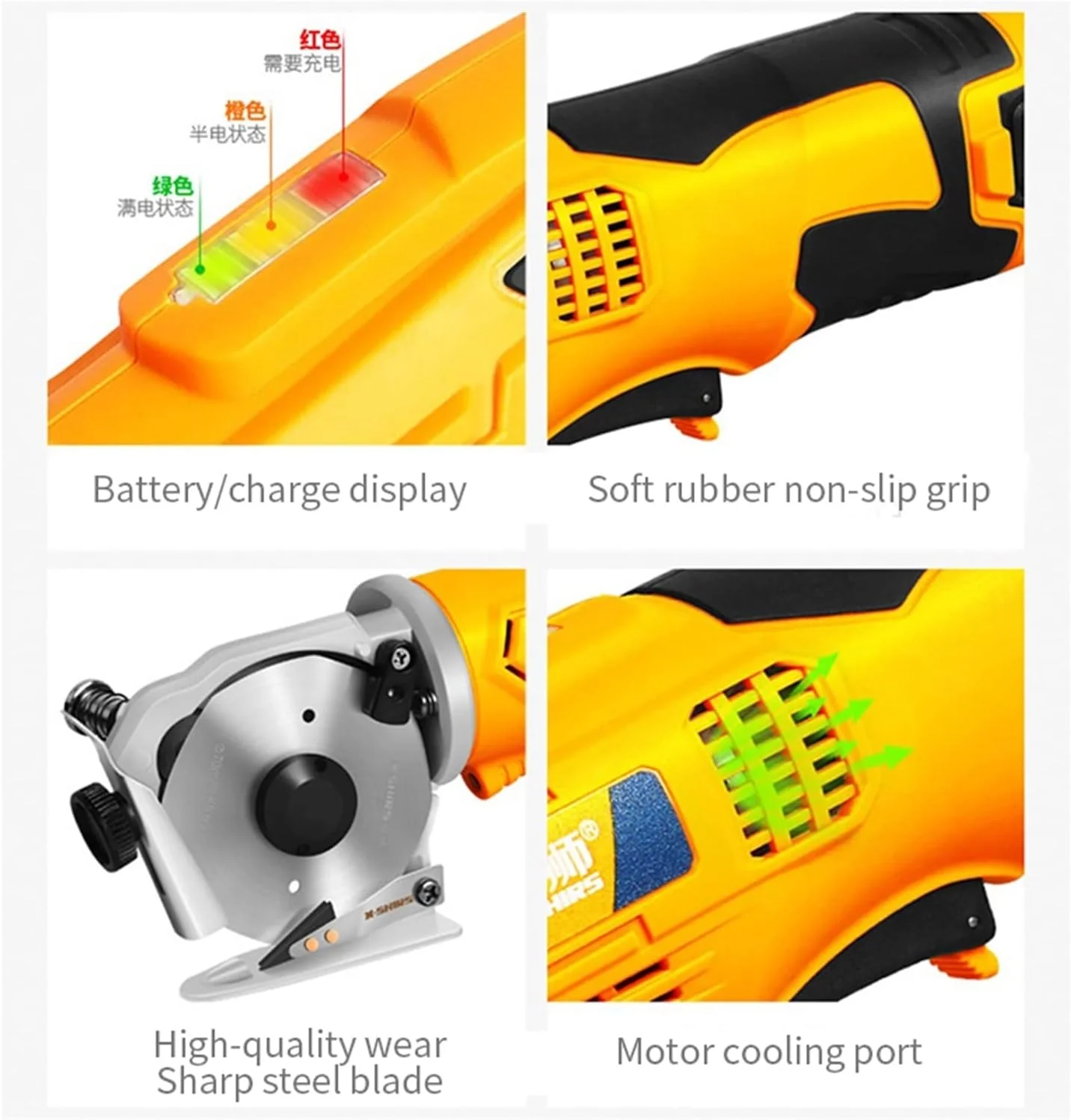 قیچی برقی TISTIK 16.8V، دستگاه برش دستی فرش و پارچه، قیچی گرد برقی برای پارچه، چرم و خیاطی قیچی برقی TISTIK 16.8V، دستگاه برش دستی فرش و پارچه، قیچی گرد برقی برای پارچه، چرم و خیاطی