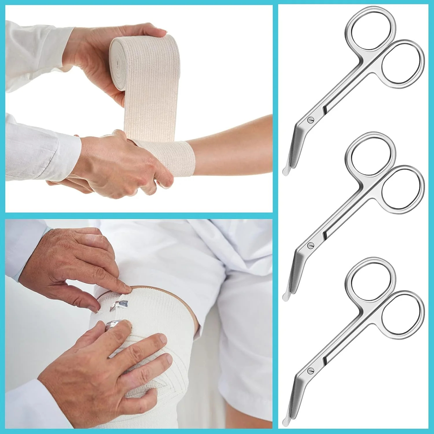 قیچی بانداژ TERRIFI، قیچی استیل ضد زنگ، 4.3 x 2.1 اینچ، خمیده (2 عدد) قیچی بانداژ TERRIFI، قیچی استیل ضد زنگ، 4.3 x 2.1 اینچ، خمیده (2 عدد)