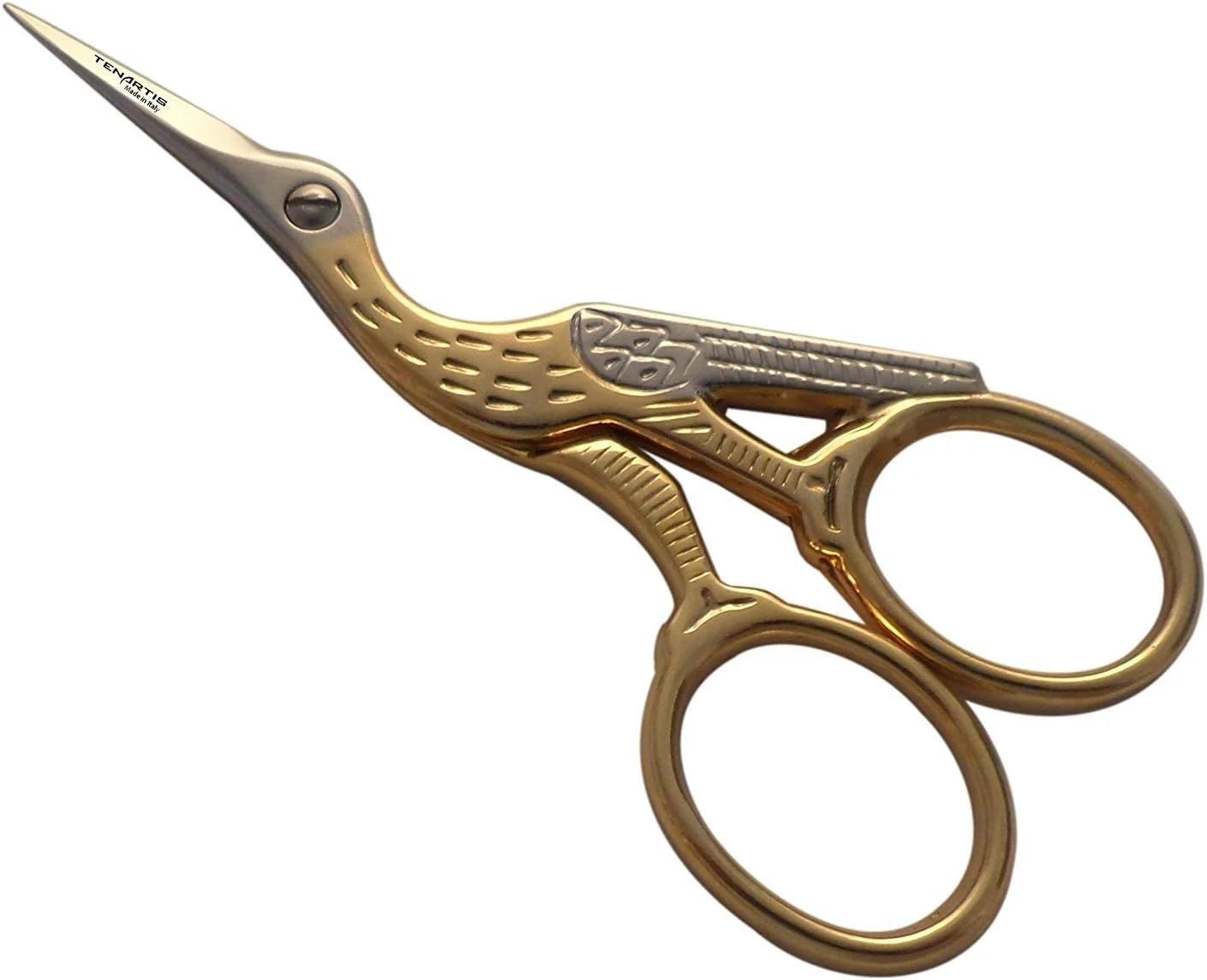 قیچی گلدوزی طرح لک لک حرفه ای Tenartis با غلاف - 3.5 اینچ - ساخت ایتالیا قیچی گلدوزی طرح لک لک حرفه ای Tenartis با غلاف - 3.5 اینچ - ساخت ایتالیا