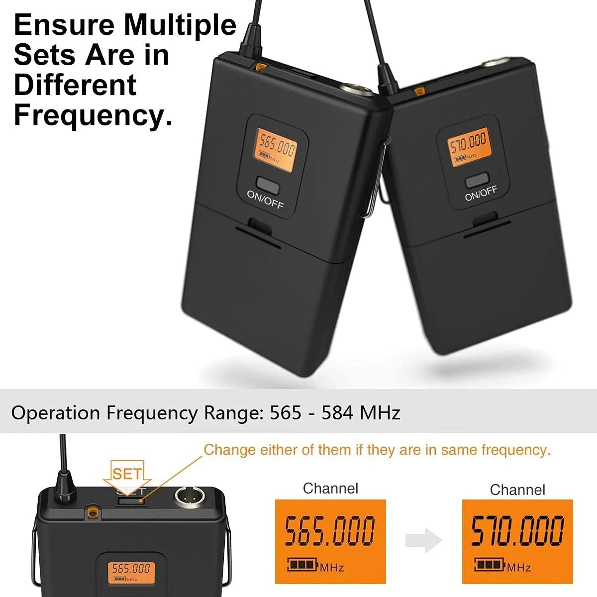 سیستم میکروفون یقه ای بی سیم یقه ای UHF 20 کاناله FIFINE Fifine با فرستنده Bodypack، میکروفون یقه ای مینی XLR Female و گیرنده قابل حمل، خروجی 1/4 اینچی. ایده آل برای اجرای زنده. (K037) سیستم میکروفون یقه ای بی سیم یقه ای UHF 20 کاناله FIFINE Fifine با فرستنده Bodypack، میکروفون یقه ای مینی XLR Female و گیرنده قابل حمل، خروجی 1/4 اینچی. ایده آل برای اجرای زنده. (K037)