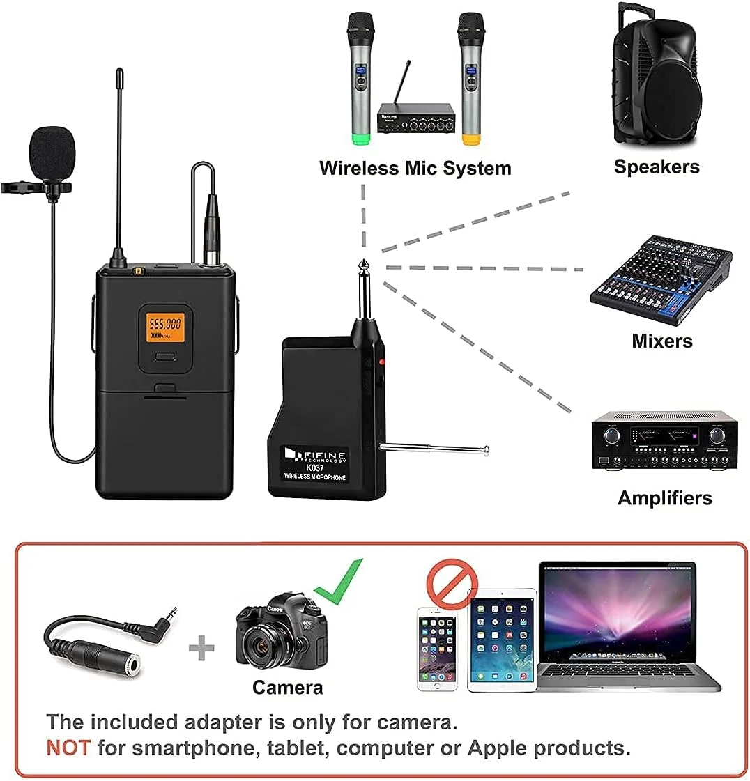 سیستم میکروفون یقه ای بی سیم یقه ای UHF 20 کاناله FIFINE Fifine با فرستنده Bodypack، میکروفون یقه ای مینی XLR Female و گیرنده قابل حمل، خروجی 1/4 اینچی. ایده آل برای اجرای زنده. (K037) سیستم میکروفون یقه ای بی سیم یقه ای UHF 20 کاناله FIFINE Fifine با فرستنده Bodypack، میکروفون یقه ای مینی XLR Female و گیرنده قابل حمل، خروجی 1/4 اینچی. ایده آل برای اجرای زنده. (K037)