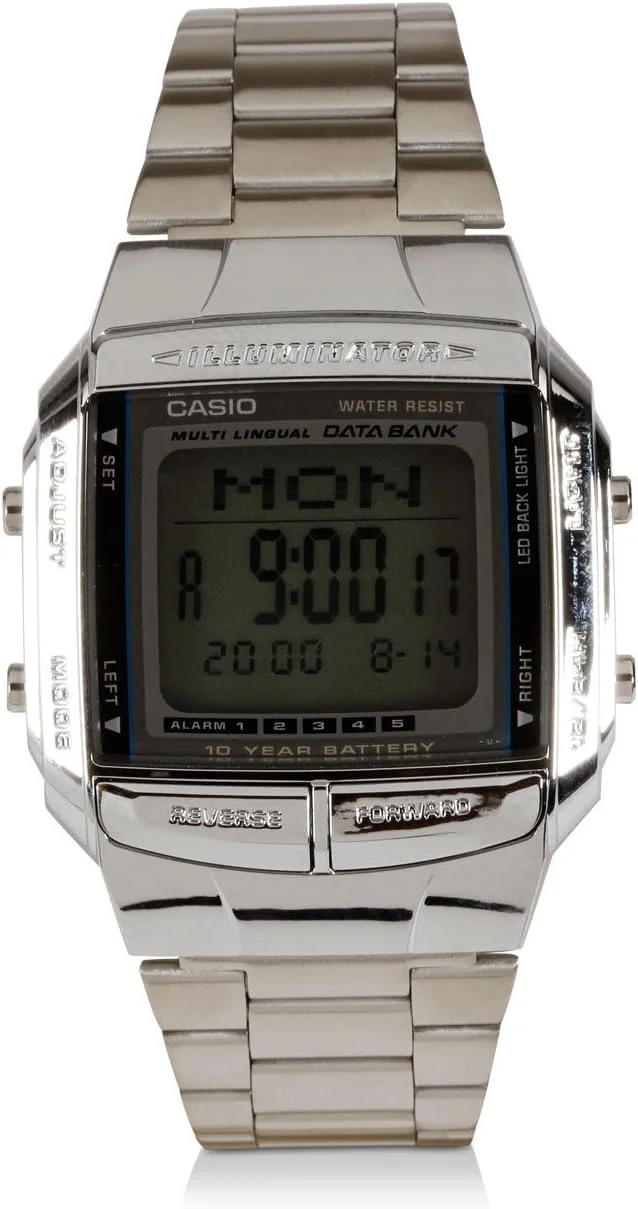 ساعت مچی دیجیتال کاسیو مدل DB3601ADF با صفحه نقره ای و بند استیل ضد زنگ