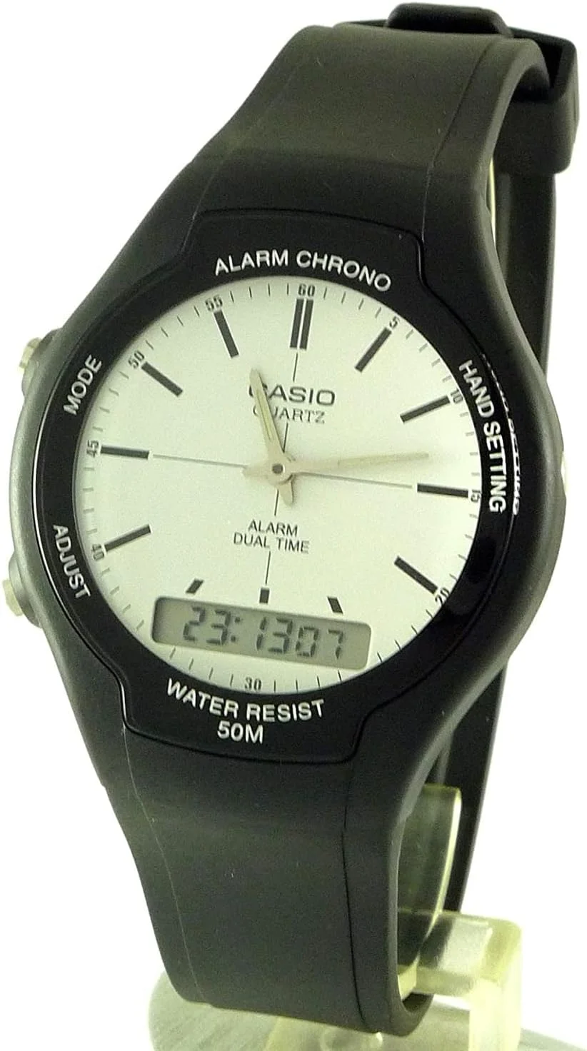 ساعت مچی مردانه کاسیو کوارتز، نمایشگر آنالوگ-دیجیتال و بند رابر مدل AW-90H-7EVDF ساعت مچی مردانه کاسیو کوارتز، نمایشگر آنالوگ-دیجیتال و بند رابر مدل AW-90H-7EVDF