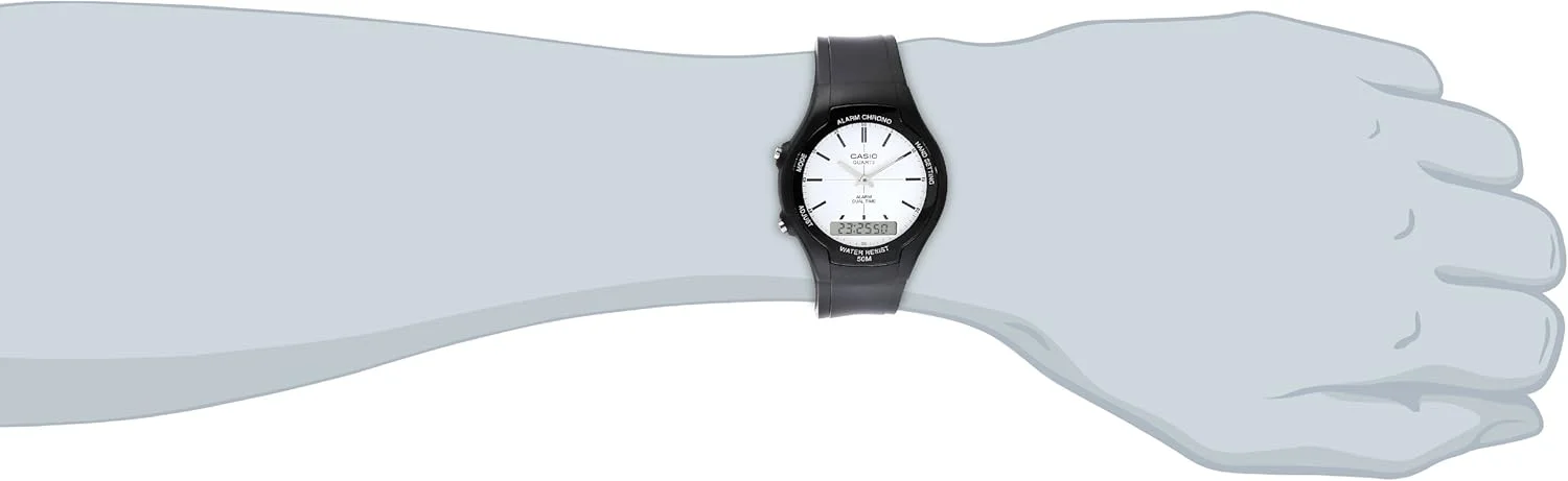 ساعت مچی مردانه کاسیو مدل AW90H-7E اسپرت چند منظوره صفحه سفید دو زمانه ساعت مچی مردانه کاسیو مدل AW90H-7E اسپرت چند منظوره صفحه سفید دو زمانه