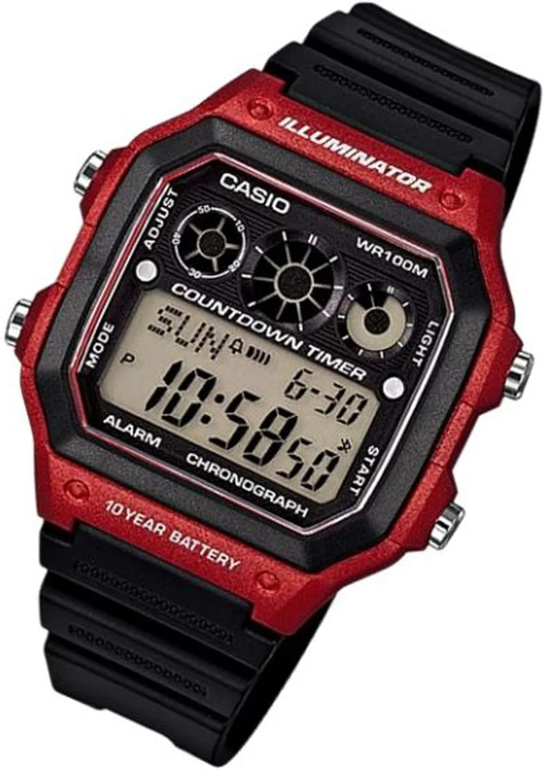 ساعت مچی مردانه کاسیو مدل AE-1300WH-4AV با تایمر داوری، مشکی، کوارتز، دیجیتال