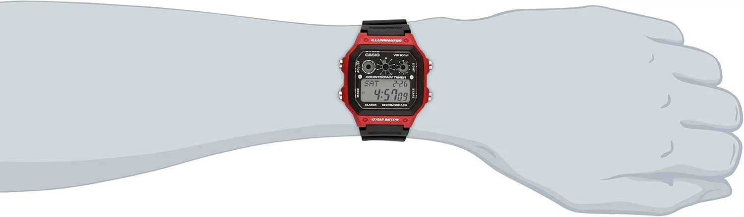 ساعت مچی مردانه کاسیو مدل AE-1300WH-4AV با تایمر داوری، مشکی، کوارتز، دیجیتال ساعت مچی مردانه کاسیو مدل AE-1300WH-4AV با تایمر داوری، مشکی، کوارتز، دیجیتال