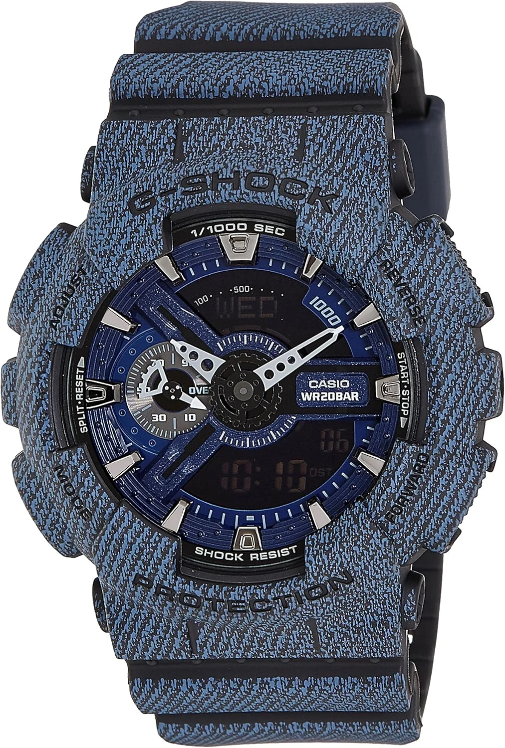 ساعت مچی مردانه کاسیو مدل G-Shock با نمایشگر آنالوگ-دیجیتال Ga-110Dc-1Adr، بند آبی