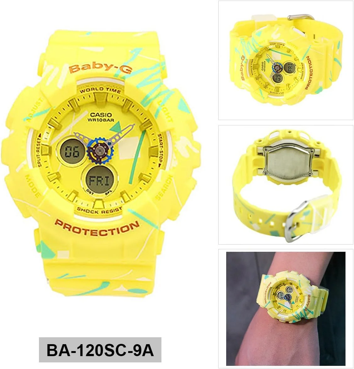 ساعت مچی زنانه کاسیو Baby-G - BA-120SC-9ADR صفحه زرد، بند زرد ساعت مچی زنانه کاسیو Baby-G - BA-120SC-9ADR صفحه زرد، بند زرد