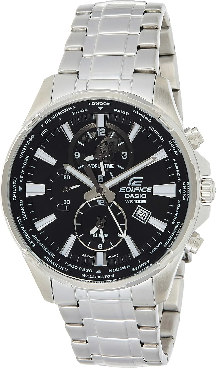 ساعت مچی مردانه کاسیو ادیفایس با صفحه مشکی و بند استیل - EFR-304D-1AVUDF