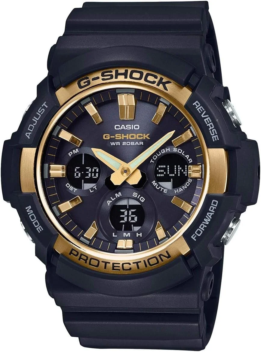 ساعت مچی مردانه کاسیو GAS100G-1A G-Shock Tough Solar مشکی با قاب رزین/آلومینیوم 55.1 میلی‌متری