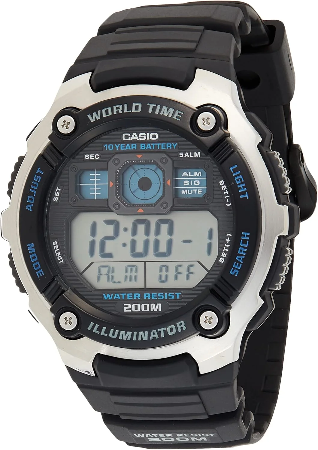 Casio Mens Quartz Watch, Digital Display and Resin Strap