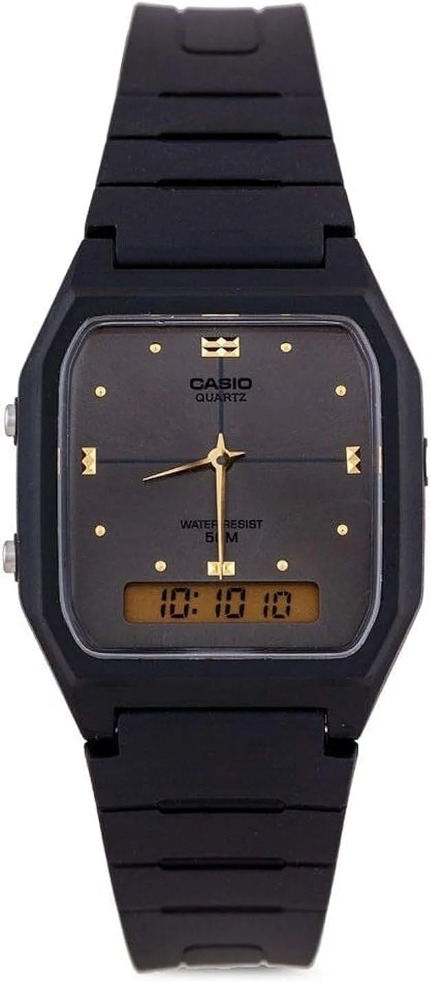 ساعت مچی مردانه کاسیو دو زمانه آنالوگ-دیجیتال مدل AW-48HE-8AVDF با بدنه رزین