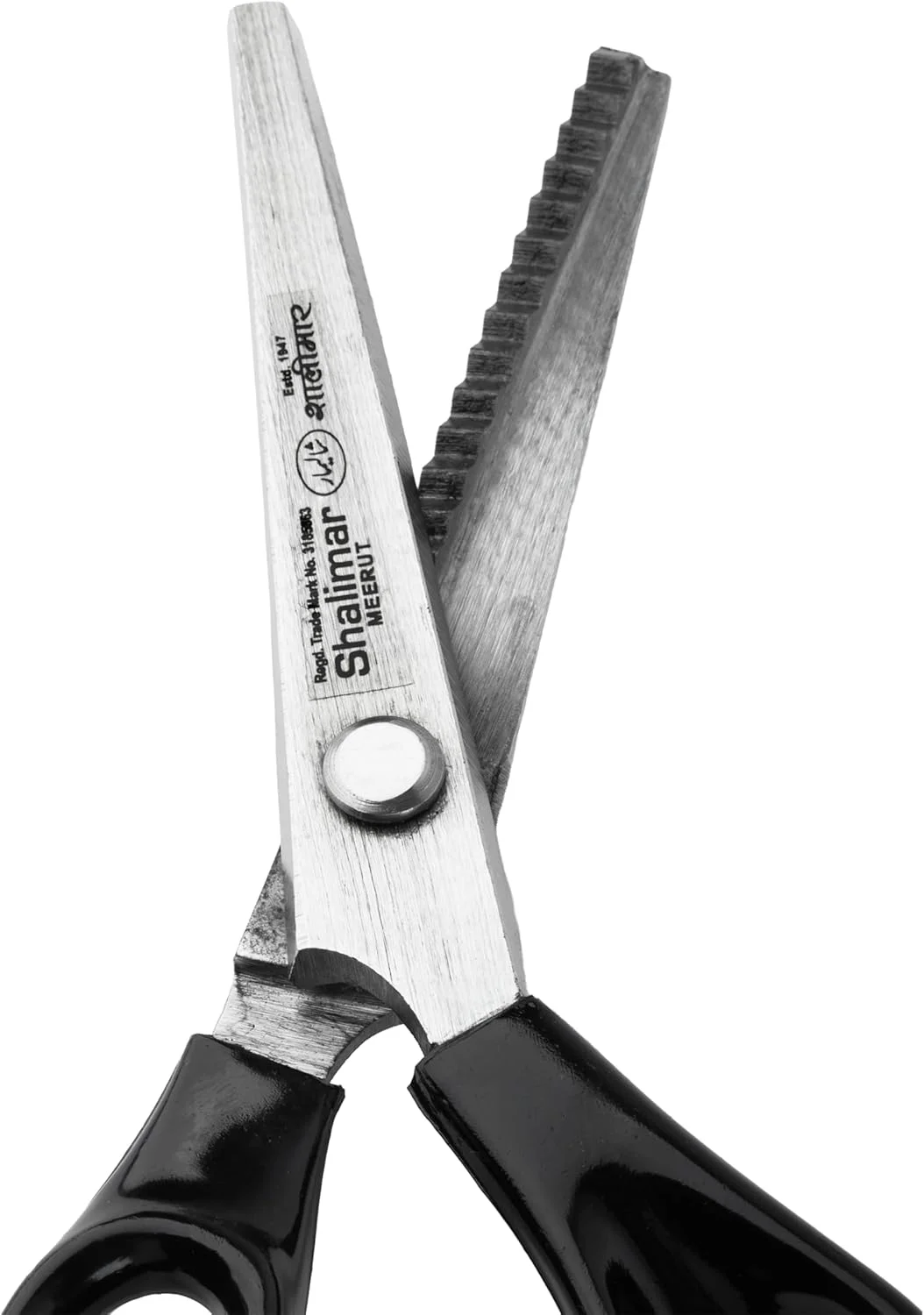 قیچی زیگزاگ حرفه ای 9 اینچی شالیمار برای برش پارچه، کار خیاطی، فولاد ملایم، دسته های ارگونومیک، فوق العاده تیز، قیچی دالبر برای خیاطی قیچی زیگزاگ حرفه ای 9 اینچی شالیمار برای برش پارچه، کار خیاطی، فولاد ملایم، دسته های ارگونومیک، فوق العاده تیز، قیچی دالبر برای خیاطی