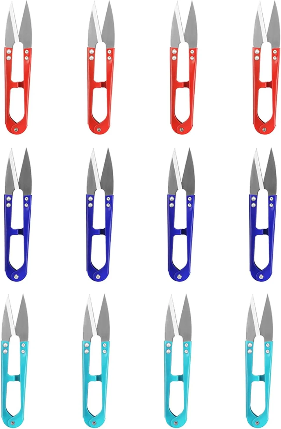 قیچی خیاطی 12 عددی 4.3 اینچی، قیچی نخ و برش نخ، مینی اسنیپ، ابزار پیرایش - ایده آل برای دوخت، لوازم DIY، رنگ های متنوع